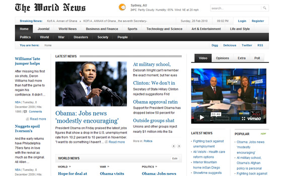 The World News - December 09 Joomla Template
