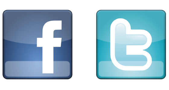 Ultimate facebook & twitter icons Vector Material