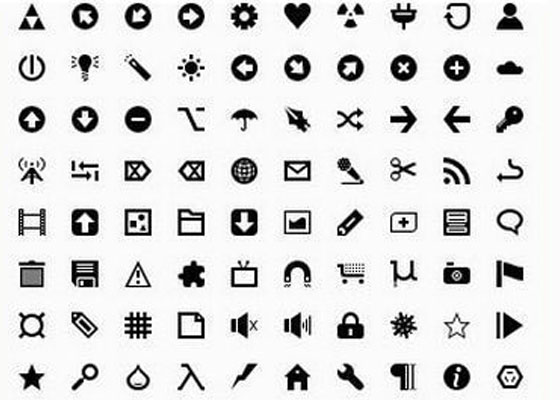 Symbols, Signs, Glyph And Simple Icon Sets For Your Design