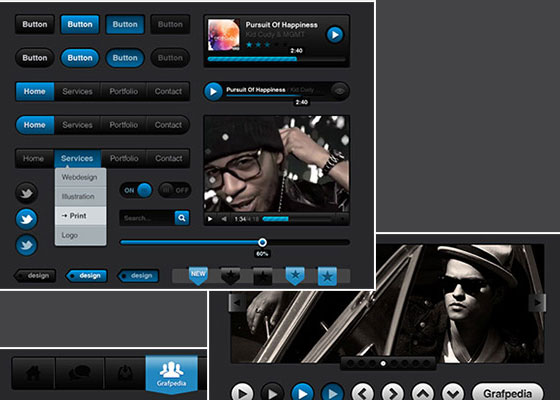 Black Media UI Kit