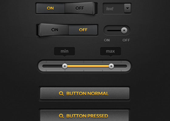 Dark UI Kit Freebie