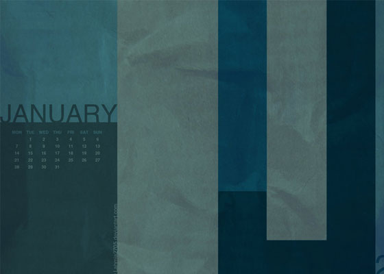 Graphical Desktop Wallpaper Calendar January 2013