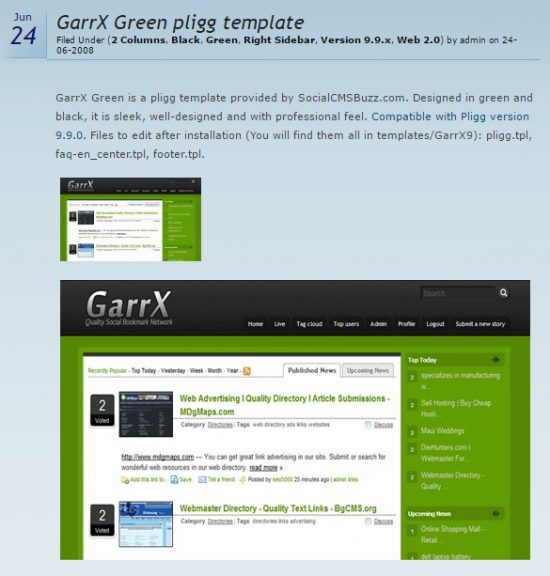 GarrX9 Pligg Template