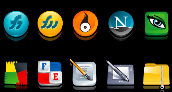 12 Web2.0 website icons 3D models