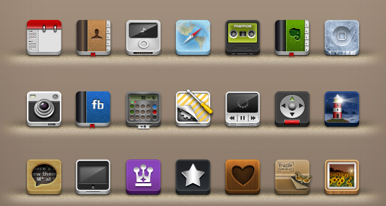 12 Web2.0 website icons 3D models