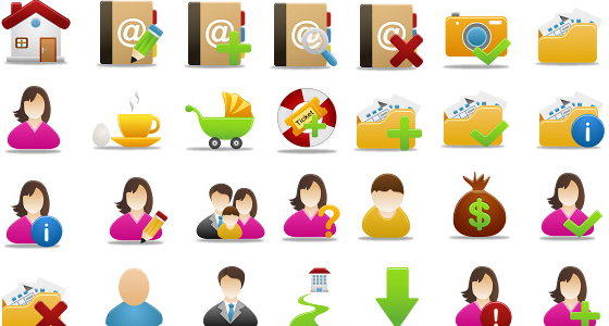 12 Web2.0 website icons 3D models