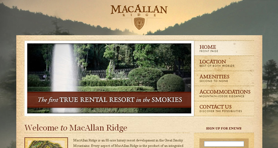 Websites with large backgrounds