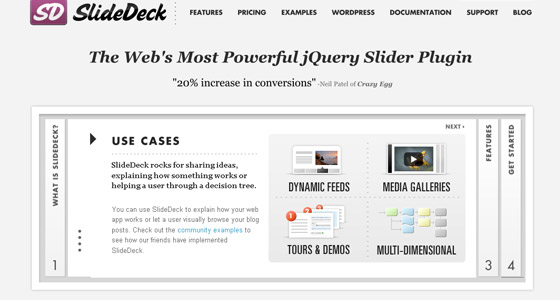 Examples of Slideshows in Webdesign