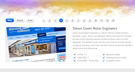 Examples of Slideshows in Webdesign
