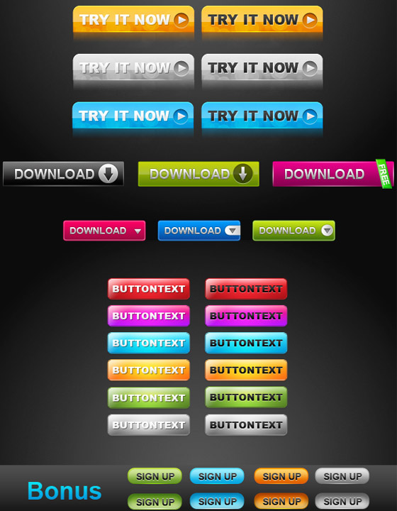 Free PSD Web Buttons