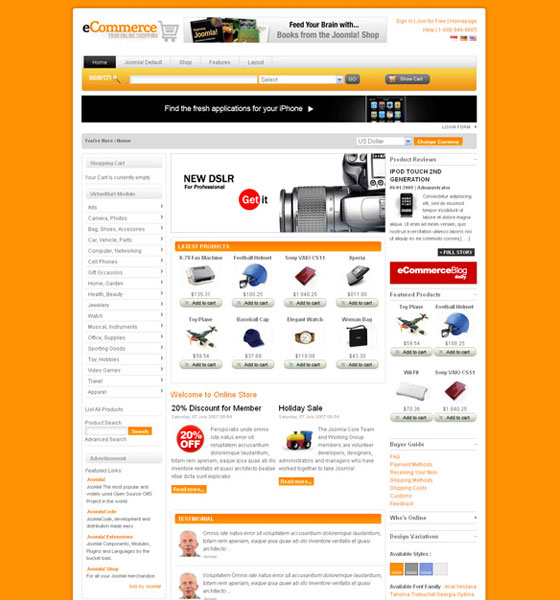 Joomla ecommerce Templates