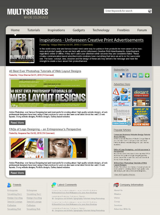 Photoshop Website Templates
