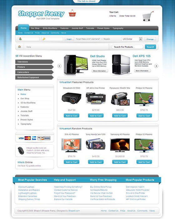 Joomla ecommerce Templates