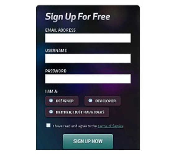 Best Sign Up Forms Examples