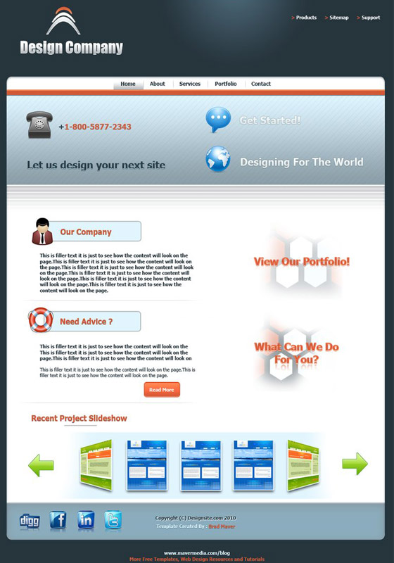 Free Psd Website templates
