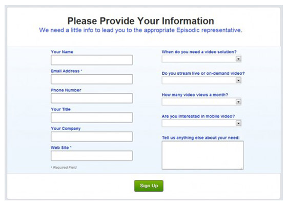 Best Sign Up Forms Examples