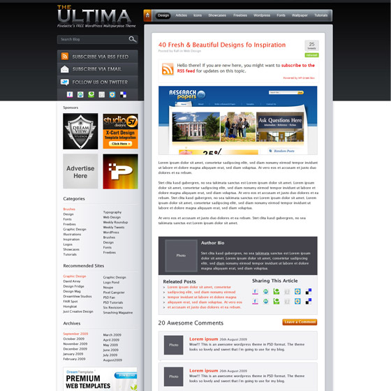 Free Psd Website templates