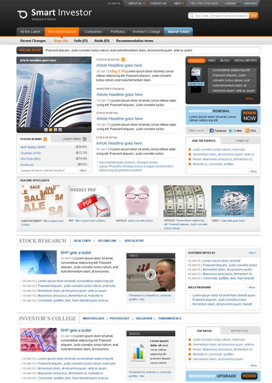 Free Psd Website templates