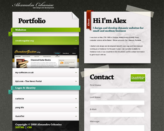 Ribbons in a Web Design