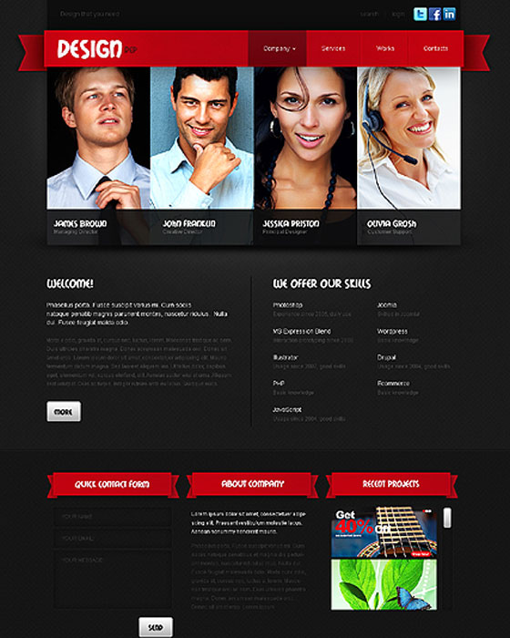 Ribbons in a Web Design