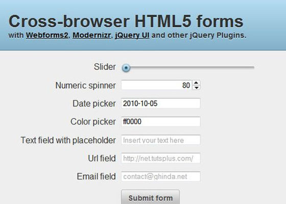 Browser HTML5 Forms