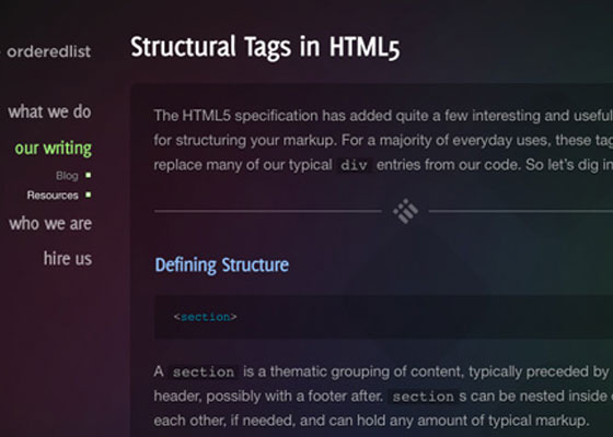 Structural Tags in HTML5