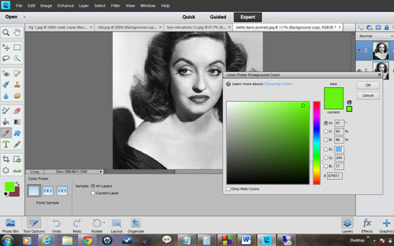 Now a color picker window