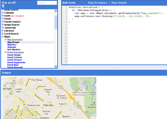 Google Code Playground