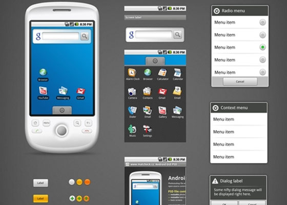 Android GUI PSD Vector Kit