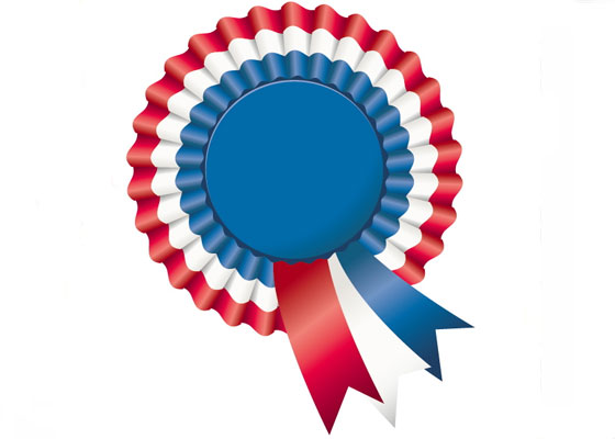 Create a Tri-Color Rosette Ribbon