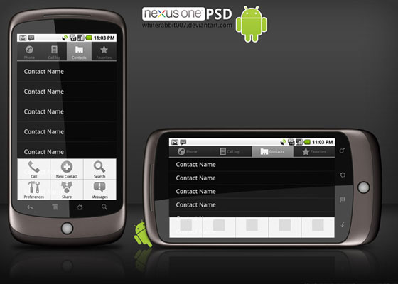 Google Nexus One template PSD