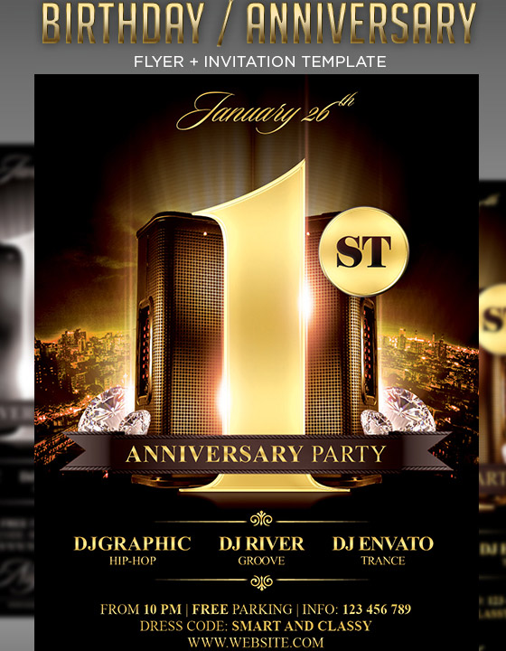 Birthday Anniversary Party Flyer