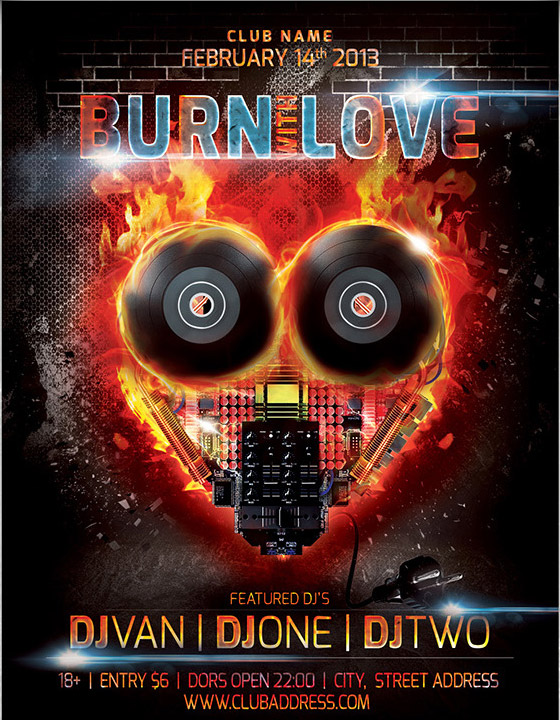 Burn With Love Flyer