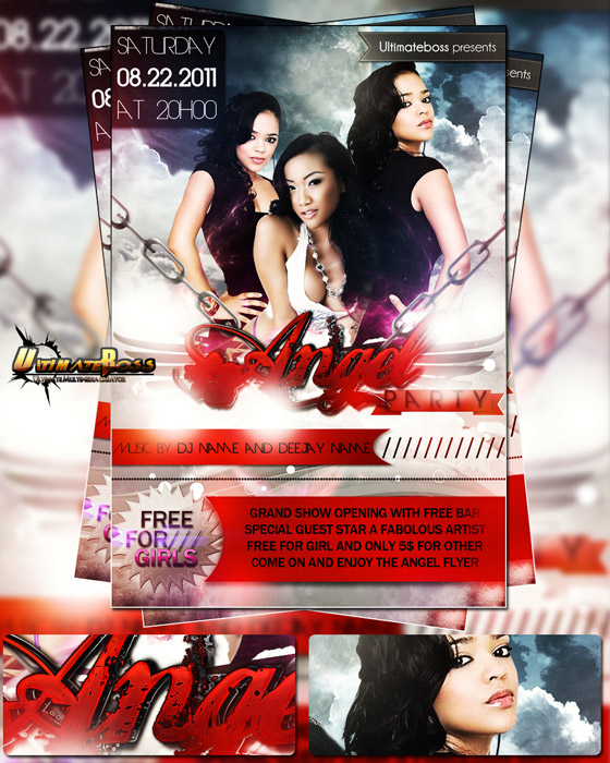 FREE PSD ANGEL PARTY FLYER
