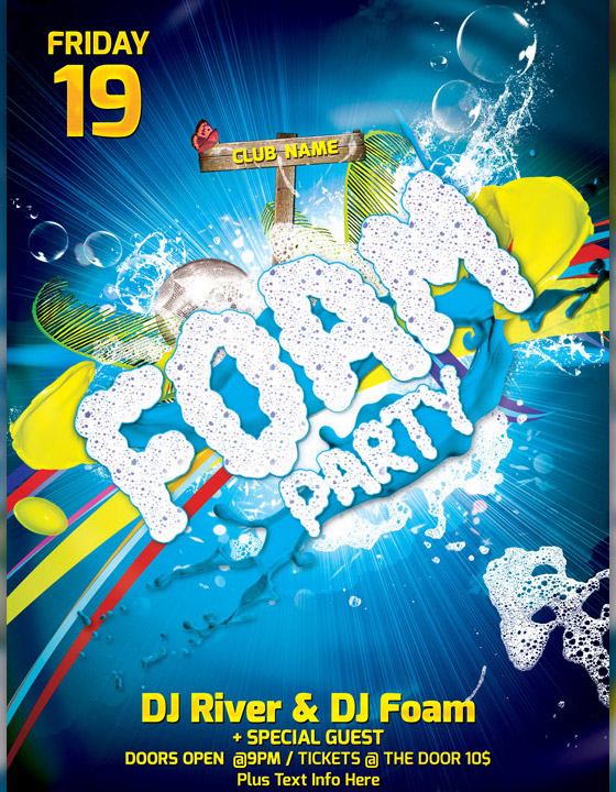 Foam Party Flyer Template