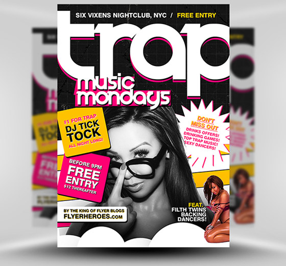 Free Trap Music Flyer Template