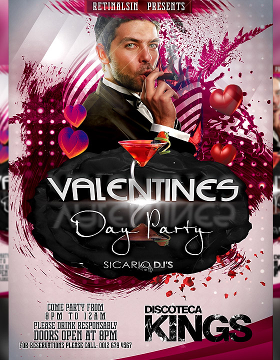 Valentines Day Party Flyer Template