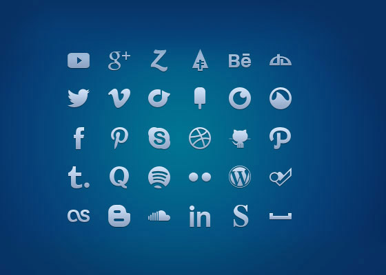 Multi-Format Social Media Glyph Set