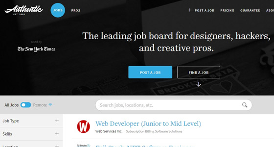 freelance website Authenticjobs