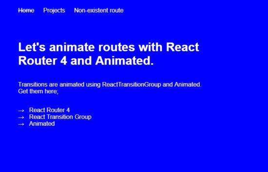Animated transitions React