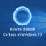 how to disable cortana